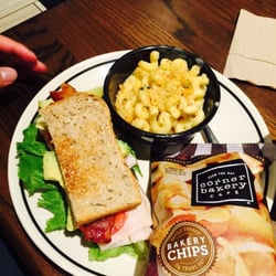 Corner Bakery Cafe - 1/2 uptown turkey, side of Mac and cheese, chips & pickle