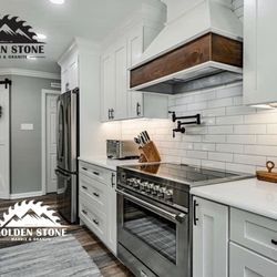 Golden Stone Granite & Marble - White shaker cabinets with whit Quartz countertop