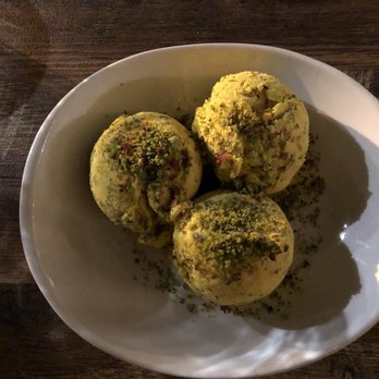 Delbar Middle Eastern - Saffron Ice Cream with Rose Water and Pistachio - Persian/Iranian Near Me - Atlanta, Georgia Delbar Middle Eastern - Saffron Ice Cream with Rose Water and Pistachio - Persian/Iranian Near Me - Atlanta, Georgia