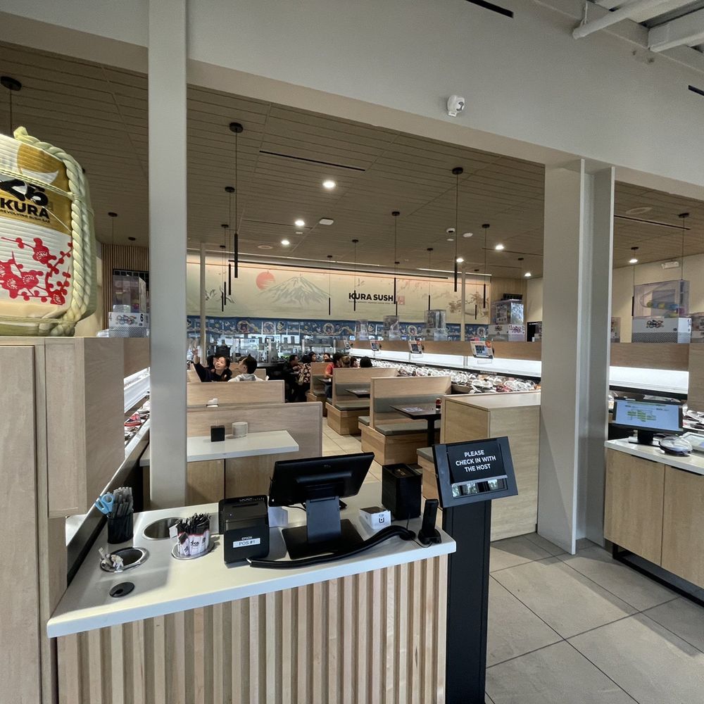 Kura Revolving Sushi Bar - Entrance. Please wait to be seated. - Conveyor Belt Sushi Near Me - Orange, California