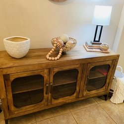 Kirkland's - Mango wood media cabinet