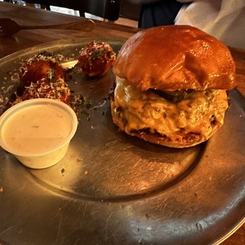 Eureka! - Smash burger with macaroni balls - American Near Me - Indian Wells, California Eureka! - Smash burger with macaroni balls - American Near Me - Indian Wells, California