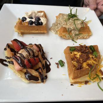 Waffles INCaffeinated - Waffle Frolic (Waffle Sampler) - Breakfast & Brunch Near Me - Pittsburgh, Pennsylvania Waffles INCaffeinated - Waffle Frolic (Waffle Sampler) - Breakfast & Brunch Near Me - Pittsburgh, Pennsylvania