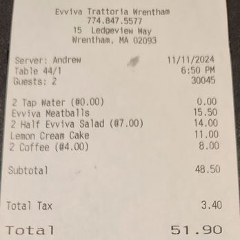 Evviva Trattoria - Dinner for 2 - Pizza Near Me - Wrentham, Massachusetts Evviva Trattoria - Dinner for 2 - Pizza Near Me - Wrentham, Massachusetts