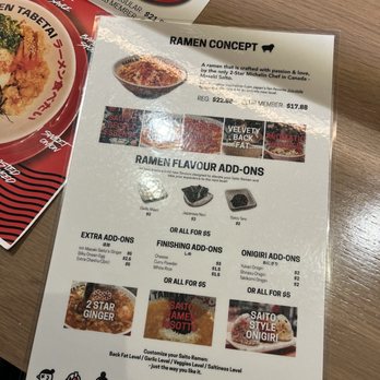 Ramen Tabetai - Menu - Ramen Near Me - Toronto, Ontario Ramen Tabetai - Menu - Ramen Near Me - Toronto, Ontario