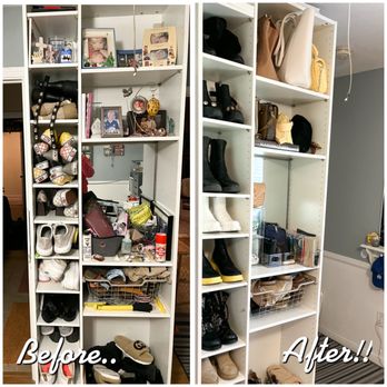 The Bright Side Organizing - Shoe Storage Before & After - Home Organization Near Me The Bright Side Organizing - Shoe Storage Before & After - Home Organization Near Me