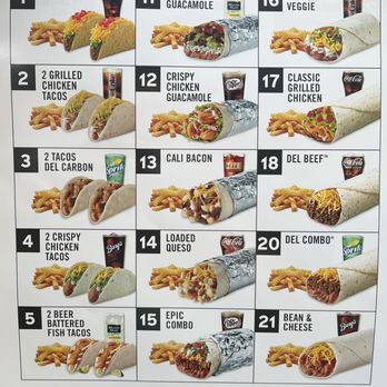 Del Taco - Paper menu front - Mexican Near Me - Kissimmee, Florida Del Taco - Paper menu front - Mexican Near Me - Kissimmee, Florida
