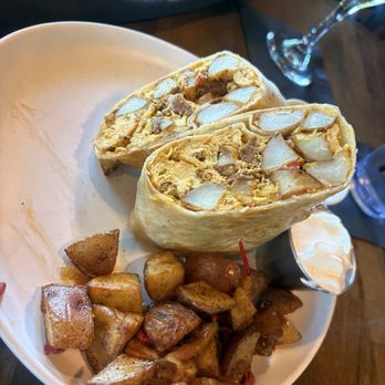 The Stetson Social - Breakfast burrito and potatoes (it comes with a side) - Cocktail Bars Near Me - Peoria, Arizona