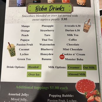 The Spot Sushi Burritos - Boba menu - Sushi Bars Near Me - Largo, Florida The Spot Sushi Burritos - Boba menu - Sushi Bars Near Me - Largo, Florida