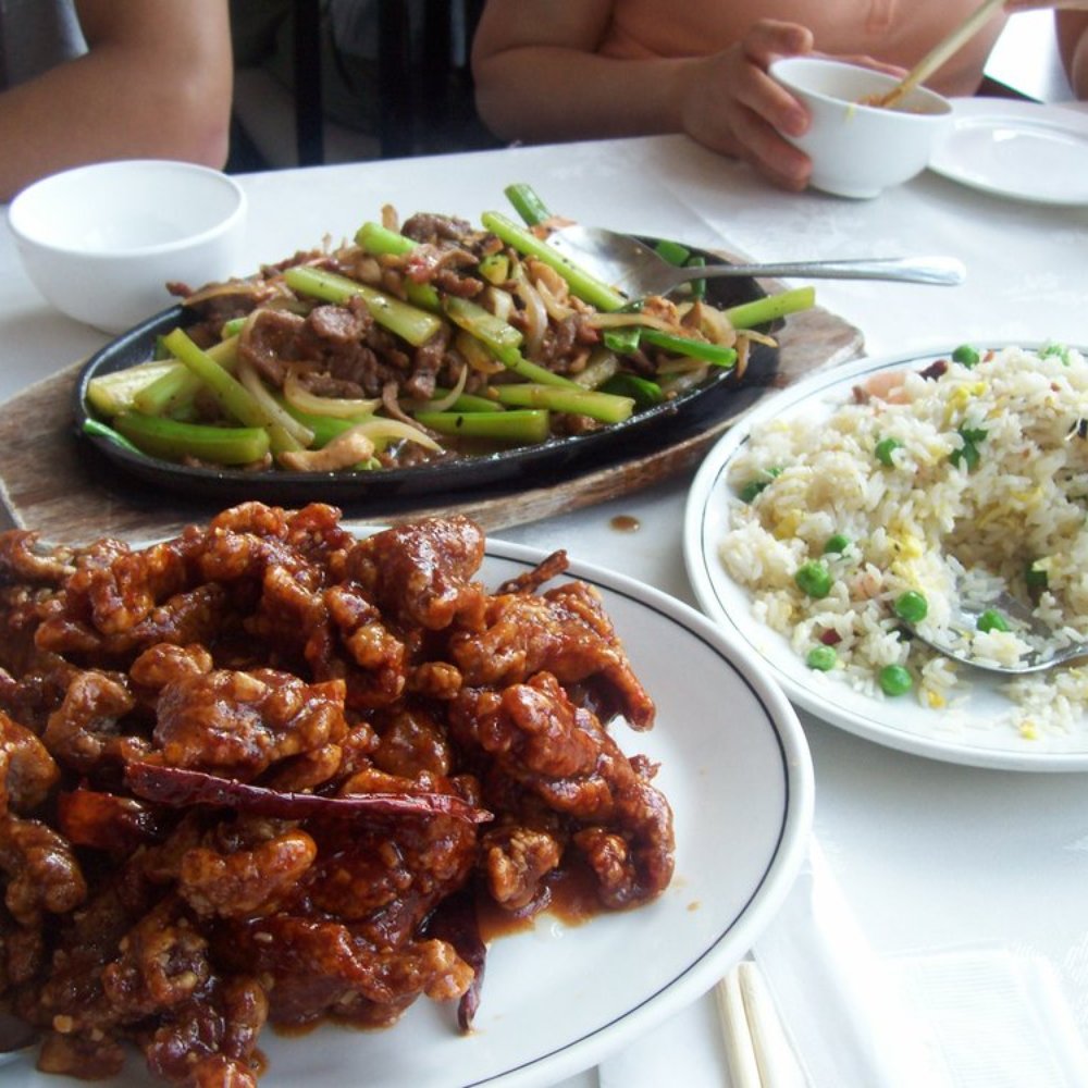 Szechuan beef, Yangtze fried rice, and Cantonese style beef sizzling plate Szechuan beef, Yangtze fried rice, and Cantonese style beef sizzling plate