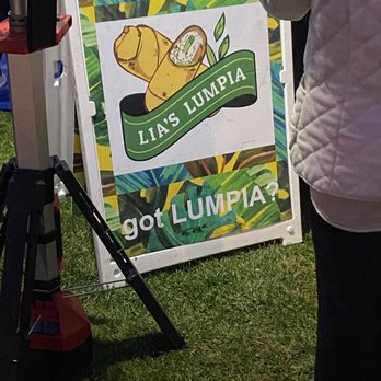 Lia’s Lumpia - Sign - At a beer/coffee anniversary celebration - Filipino Near Me - San Diego, California