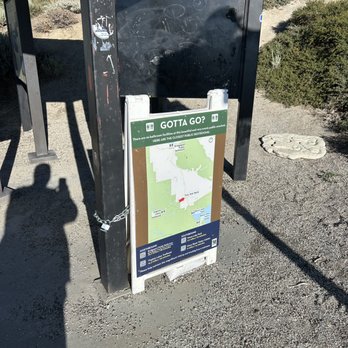 Mono Lake Vista Point - If you really need to go the sign is more of a taunt - Local Flavor Near Me - Lee Vining, California
