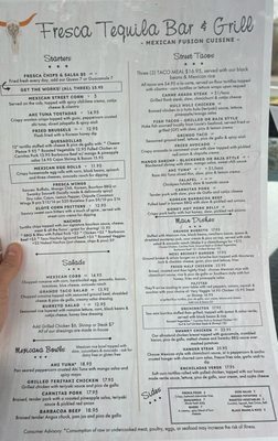 Menu photo 5 Fresca Tequila Bar & Grill Colchester, CT
