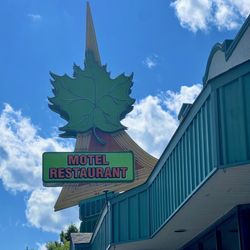 Maple Leaf Restaurant & Cafe - Sign in front of restaurant