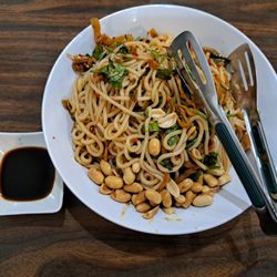 Cold Mixed Rice Noodles with Black Vinegar on the side - Photo taken 11/28/24