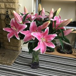 Beehive Florist - 10" across in size and the scent is wonderful .