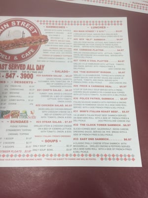 Menu photo 8 Main Street Deli & Cafe Mt Pleasant, PA Menu photo 8 Main Street Deli & Cafe Mt Pleasant, PA