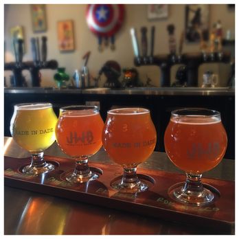 J Wakefield Brewing - A flight of four - Breweries Near Me - Miami, Florida