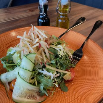 The Sedgwick - House salad with frisse, arugula, cucumbers, shredded apples and pears, tomatoes and avocado. - Salad Near Me - Vancouver, Washington The Sedgwick - House salad with frisse, arugula, cucumbers, shredded apples and pears, tomatoes and avocado. - Salad Near Me - Vancouver, Washington