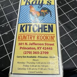 Kay's Kitchen - Front of menu