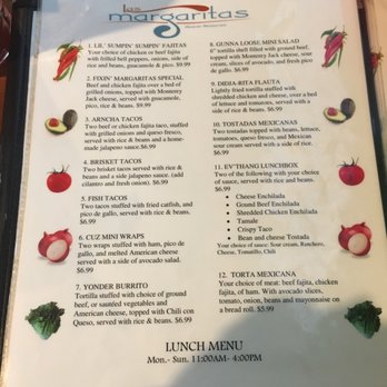 Las Margaritas - Lunch menu - Mexican Near Me - Center, Texas Las Margaritas - Lunch menu - Mexican Near Me - Center, Texas