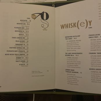 Hawksmoor - whiskey menu - Seafood Near Me - London, XGL