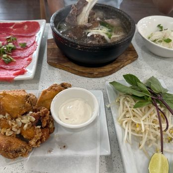 Hot Stone Pho - Hot stone pho and garlic wings - Vietnamese Near Me - Rosemead, California