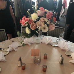 Tall center piece with clear vase