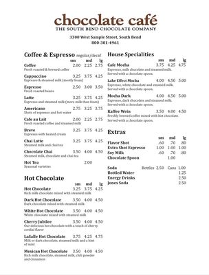Menu photo 1 South Bend Chocolate South Bend, IN Menu photo 1 South Bend Chocolate South Bend, IN