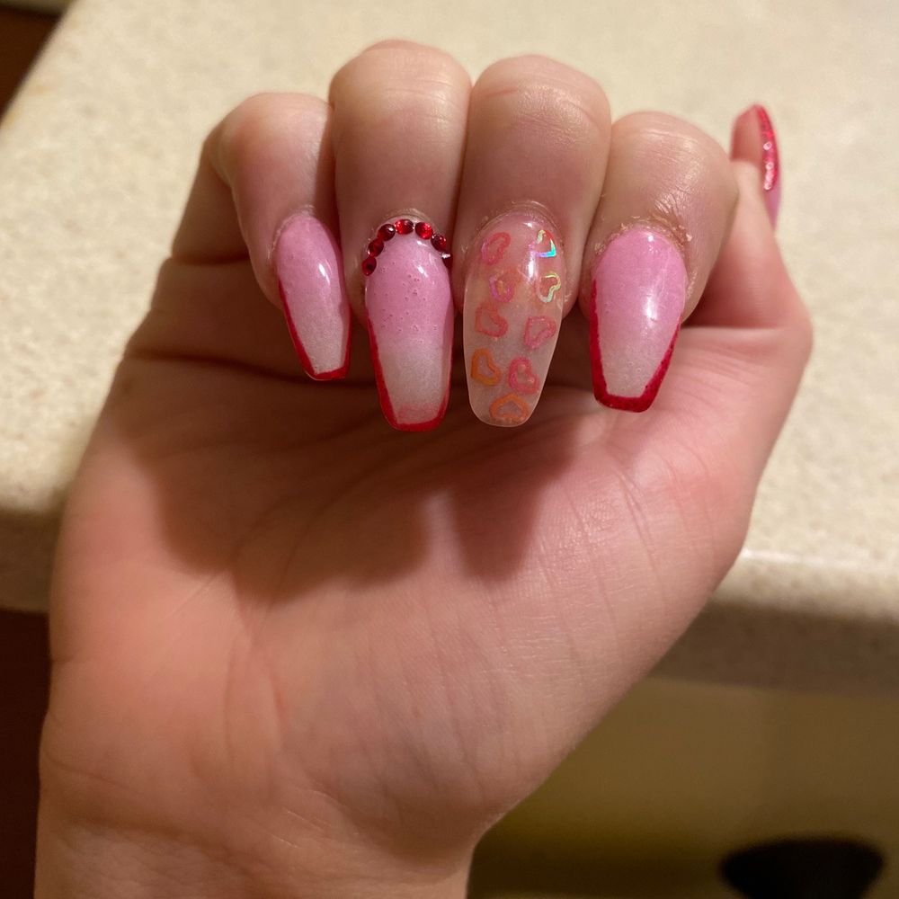 You can see the air bubbles in my nails.