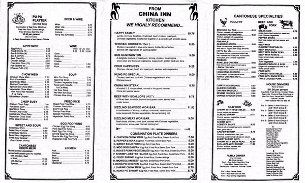 Menu photo 4 China Inn Restaurant Albuquerque, NM