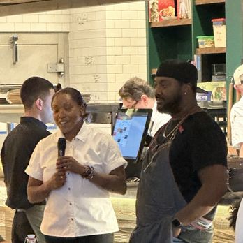Rotation By Feast It Forward - Chef Epps passing the plate to Chef Arrington - American Near Me - Napa, California
