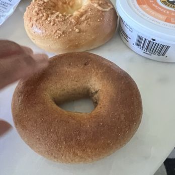 Einstein Bros. Bagels - Not sliced per instruction. FYI, bagels are difficult to slice after 2 days from the day of purchase. - Breakfast & Brunch Near Me - Mckinney, Texas