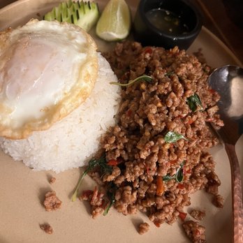 Hanuman Thai Eatery - Pad Kra Pow (Spicy Basil) - Thai Near Me - Costa Mesa, California Hanuman Thai Eatery - Pad Kra Pow (Spicy Basil) - Thai Near Me - Costa Mesa, California