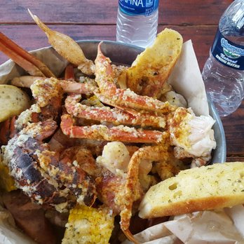Melbourne Seafood Station - Seafood lover for 2 (corn, sausage, potato, garlic toast, 2 lobster tails, 2 snow crab, 14 shrimp and 6 scallops) $50, awesome! - Seafood Near Me - Melbourne, Florida