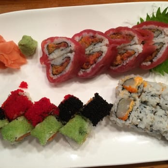 Osaka Restaurant - Top- Valentine roll Bottom left - Rainbow Caviar roll. Bottom right - Spicy Scallop Roll. All excellent and super fresh. - Sushi Bars Near Me - Scranton, Pennsylvania Osaka Restaurant - Top- Valentine roll Bottom left - Rainbow Caviar roll. Bottom right - Spicy Scallop Roll. All excellent and super fresh. - Sushi Bars Near Me - Scranton, Pennsylvania