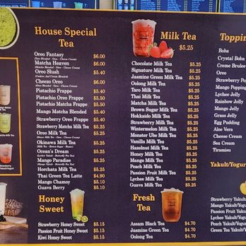 Ding Tea - Menu 1/31/25 - Bubble Tea Near Me - Wildomar, California
