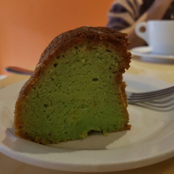 Full Stop - This was their pistachio cake, but it tasted like vanilla cake mix with green food colouring. - Coffee & Tea Near Me - Toronto, Ontario