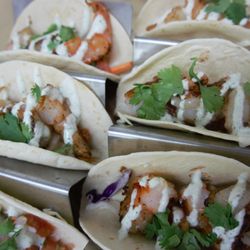 Bluebird Catering - Shrimp tacos are the perfect idea for summer catering events with fresh cilantro, and tomatoes!!!!