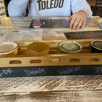 Lock 15 Brewing Co. - Beer flight - the shandy is strawberry-lemonade and woodruff was a sour beer that tasted like lucky charms! So good! - Brewpubs Near Me - Akron, Ohio Lock 15 Brewing Co. - Beer flight - the shandy is strawberry-lemonade and woodruff was a sour beer that tasted like lucky charms! So good! - Brewpubs Near Me - Akron, Ohio