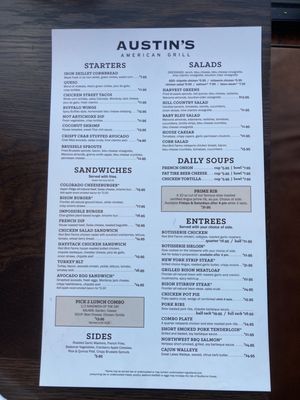 Menu photo 4 Austin's American Grill Greeley, CO
