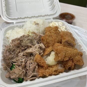 Ono Hawaiian BBQ - Kalua Combo with Chicken Katsu - Barbeque Near Me - Fontana, California Ono Hawaiian BBQ - Kalua Combo with Chicken Katsu - Barbeque Near Me - Fontana, California