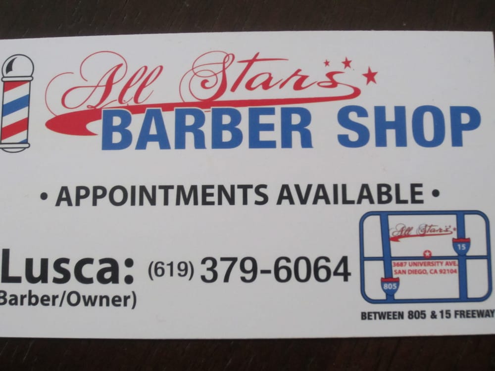 ALL STARS BARBER SHOP 5476 El Cajon Blvd, San Diego, CA Yelp