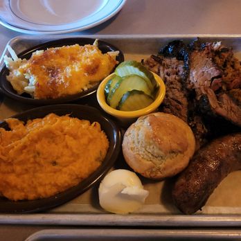 Union Woodshop - 3 meat plate, we made our own with brisket, pulled pork, and kielbasa - Barbeque Near Me - Clarkston, Michigan Union Woodshop - 3 meat plate, we made our own with brisket, pulled pork, and kielbasa - Barbeque Near Me - Clarkston, Michigan