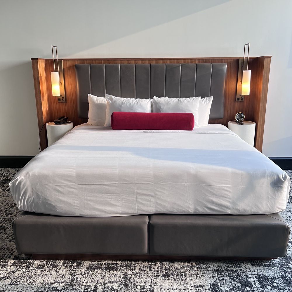 Bottleworks Hotel - King size bed that had very nice sheets and pillows - Hotels Near Me - Indianapolis, Indiana