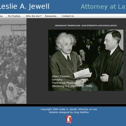 Leslie A Jewell Attorney at Law - Screen capture of the attorney's web site.