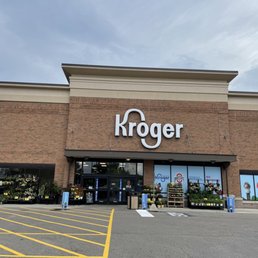 the front of a kroger store the front of a kroger store