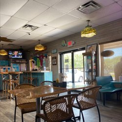 Sharky's - Indoor dining  with bar seating too