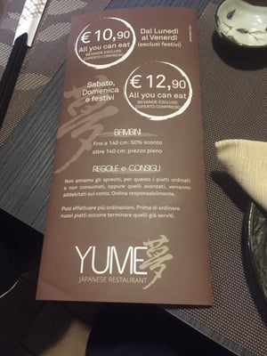 Menu photo 1 YUME Lissone, MB Menu photo 1 YUME Lissone, MB