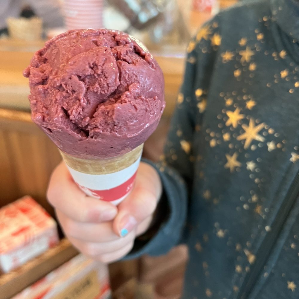 Salt & Straw - Kids cone Marionberry Coconut Sherbet (v) - Ice Cream & Frozen Yogurt Near Me - Beaverton, Oregon Salt & Straw - Kids cone Marionberry Coconut Sherbet (v) - Ice Cream & Frozen Yogurt Near Me - Beaverton, Oregon